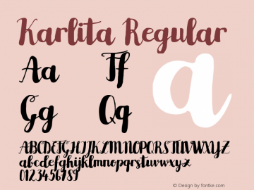 Karlita Regular Version 1.0图片样张