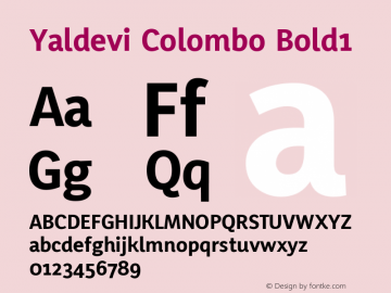 Yaldevi Colombo Bold1 Version 1.010 Font Sample