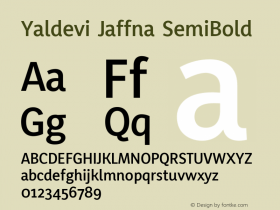 Yaldevi Jaffna SemiBold Version 1.010图片样张