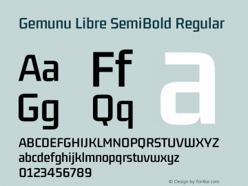 Gemunu Libre SemiBold Regular Version 1.001;PS 1.0;hotconv 1.0.86;makeotf.lib2.5.63406图片样张