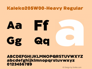 Kaleko205W00-Heavy Regular Version 1.00 Font Sample