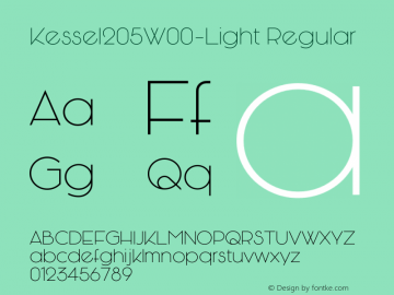 Kessel205W00-Light Regular Version 1.00 Font Sample