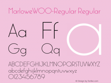 MarloweW00-Regular Regular Version 1.00 Font Sample