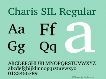 Charis SIL Regular Version 001.001 Font Sample