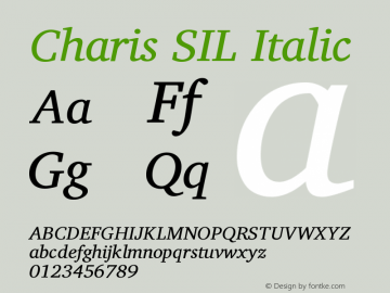 Charis SIL Italic Version 001.001图片样张
