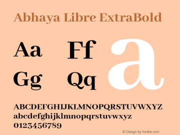 Abhaya Libre ExtraBold Version 1.040 Font Sample