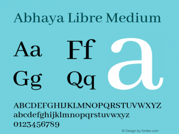 Abhaya Libre Medium Version 1.040 Font Sample