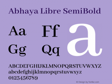 Abhaya Libre SemiBold Version 1.040 Font Sample