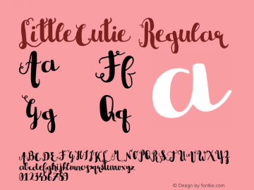 LittleCutie Regular Version 1.0 Font Sample