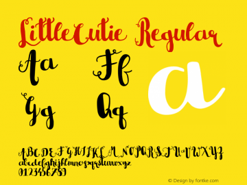 LittleCutie Regular Version 1.0 Font Sample