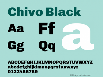 Chivo Black Version 1.001 Font Sample