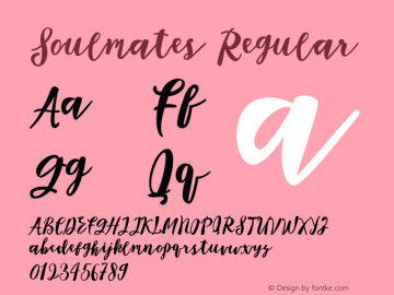 Soulmates Regular Version 1.000 Font Sample