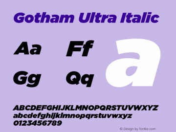 Gotham Ultra Italic Version 1.200图片样张