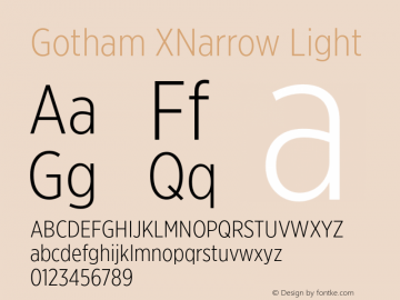 Gotham XNarrow Light Version 2.200; Pro图片样张