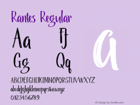 Rantes Regular Version 1.000;PS 001.001;hotconv 1.0.56 Font Sample