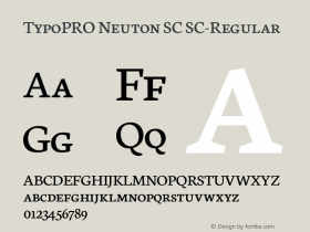 TypoPRO Neuton SC SC-Regular Version 1.46 Font Sample