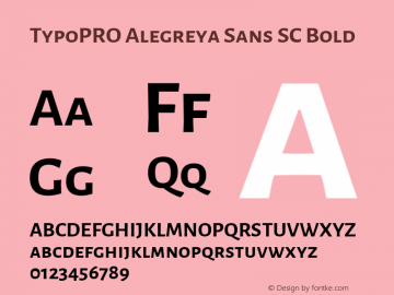 TypoPRO Alegreya Sans SC Bold Version 1.000;PS 001.000;hotconv 1.0.70;makeotf.lib2.5.58329 DEVELOPMENT Font Sample