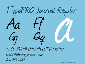 TypoPRO Journal Regular Fontographer 4.7 19­03­08 FG4M­0000001451 Font Sample