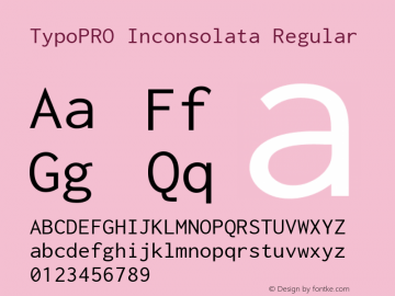 TypoPRO Inconsolata Regular Version 1.016图片样张