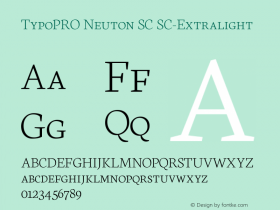 TypoPRO Neuton SC SC-Extralight Version 1.4 Font Sample