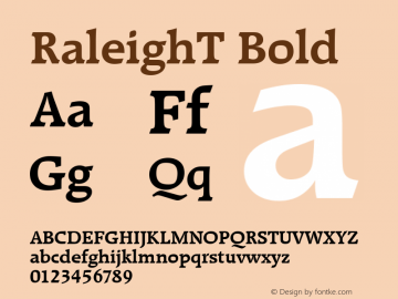 RaleighT Bold Version 001.005 Font Sample