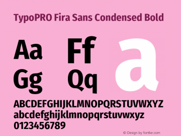 TypoPRO Fira Sans Condensed Bold Version 4.202;PS 004.202;hotconv 1.0.88;makeotf.lib2.5.64775图片样张