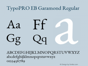 TypoPRO EB Garamond Regular Version 000.015 Font Sample