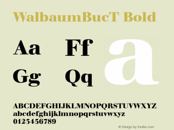 WalbaumBucT Bold Version 001.005图片样张