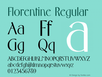 Florentine Regular Altsys Fontographer 3.5  28.09.1993 Font Sample