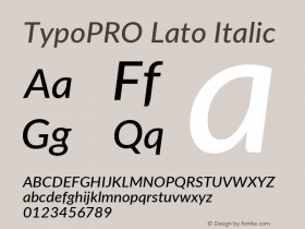 TypoPRO Lato Italic Version 2.015; 2015-08-06; http://www.latofonts.com/图片样张