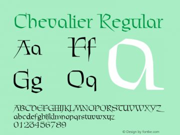 Chevalier Regular B & P Graphics Ltd.:1.7.1993 Font Sample