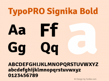 TypoPRO Signika Bold Version 1.001 Font Sample