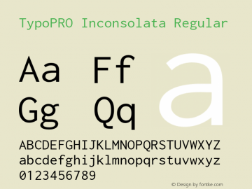 TypoPRO Inconsolata Regular Version 1.016图片样张