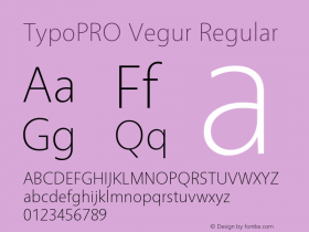 TypoPRO Vegur Regular Version 1.000;PS 007.000;hotconv 1.0.70;makeotf.lib2.5.58329图片样张