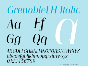 GrenobleLH Italic Altsys Fontographer 3.5  13.05.1994图片样张