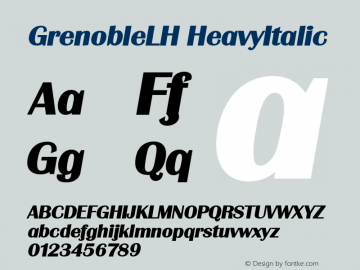 GrenobleLH HeavyItalic Version 1.01图片样张