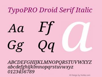 TypoPRO Droid Serif Italic Version 1.03图片样张