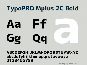 TypoPRO Mplus 2C Bold Version 1.059 Font Sample