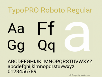 TypoPRO Roboto Regular Version 2.001047; 2015 Font Sample