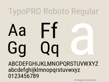 TypoPRO Roboto Regular Version 2.001047; 2015图片样张