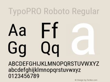 TypoPRO Roboto Regular Version 2.001047; 2015 Font Sample