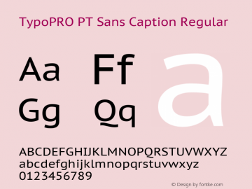 TypoPRO PT Sans Caption Regular Version 2.005 Font Sample