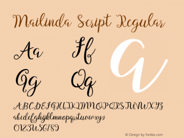 Mailinda Script Regular Version 1.000图片样张