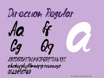 Direction Regular Version 1.000 Font Sample