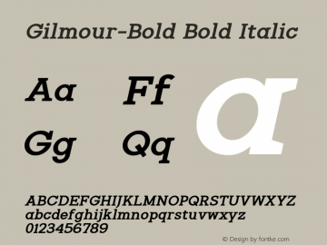 Gilmour-Bold Bold Italic Version 1.000;com.myfonts.easy.haiku.gilmour.bold-italic.wfkit2.version.4orN图片样张