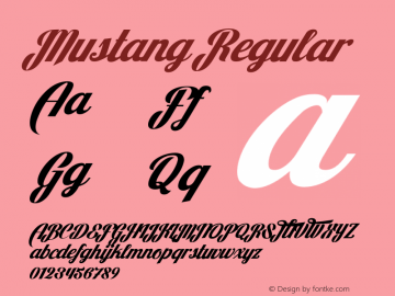 Mustang Regular Version 1.000 Font Sample