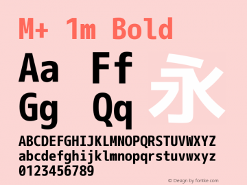 M+ 1m Bold Version 1.061 Font Sample