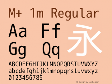 M+ 1m Regular Version 1.061 Font Sample
