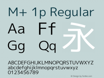 M+ 1p Regular Version 1.061 Font Sample