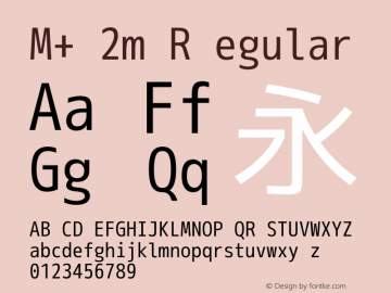 M+ 2m Regular Version 1.061 Font Sample